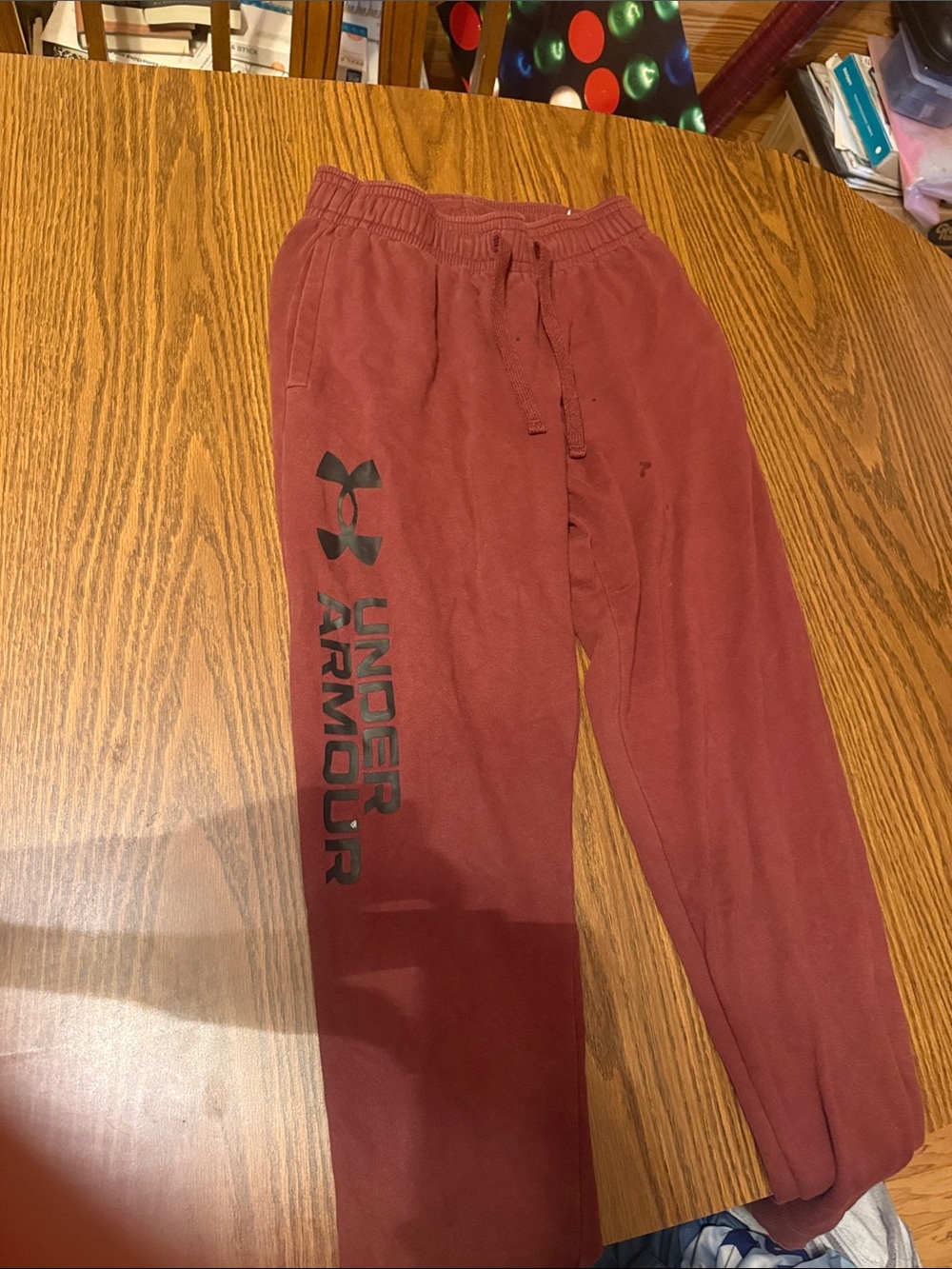 Under Armour Kids Maroon Sweat Joggers with Black Logo